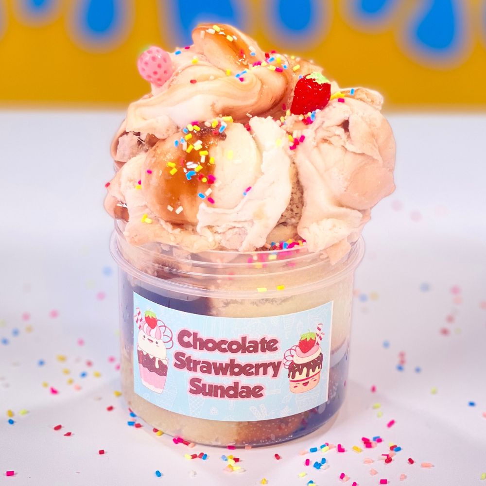 Chocolate Strawberry Sunday 8oz cloud slime